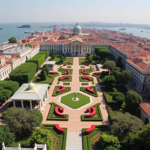 Vista aerea dei Giardini della Biennale di Venezia